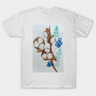 Cotton Flower illustration in watercolours T-Shirt